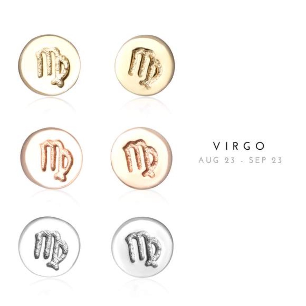 Sterling Silver VIRGO Earrings Rose Gold Plated - Picture 5 of 5
